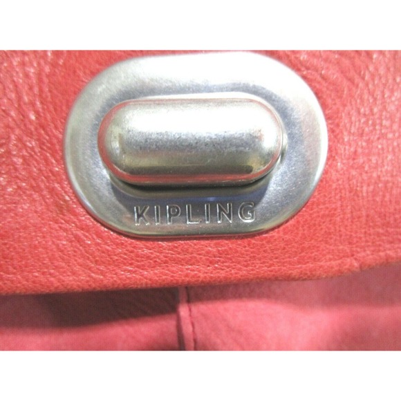 Kipling Medium Size Red Nubuck Leather Hobo Shoulder Handbag - Picture 4 of 12